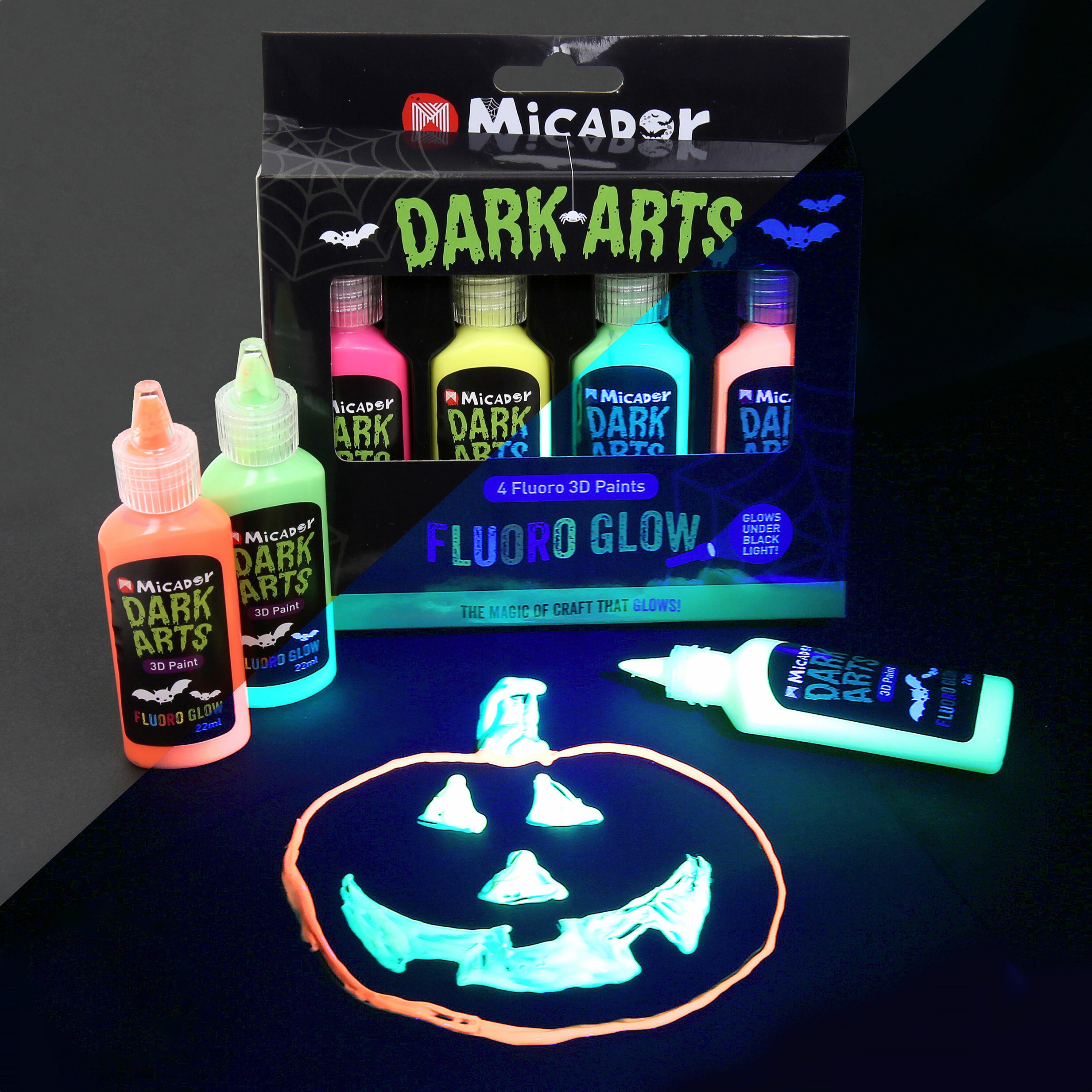 Micador Dark Arts Glow in the Dark Art Supplies at New River Art & Fiber