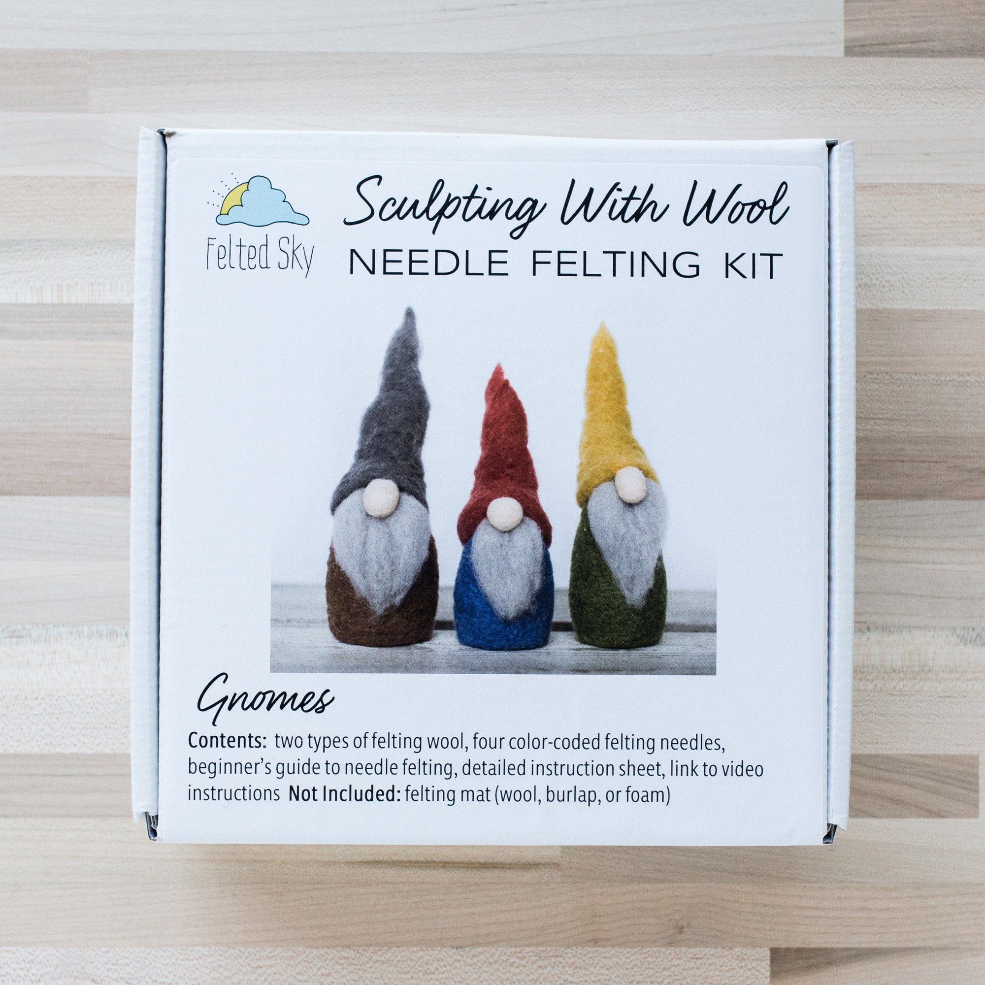 Felted Sky Gnomes Needle Felting Kit at New River Art & Fiber